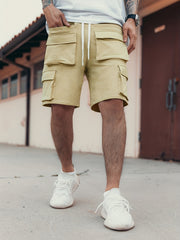 Men's Drawstring Cargo Shorts with Pockets