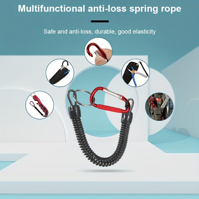 3pcs Anti-lost Retractable Keychain Spring Rope for Outdoor Camping Hiking