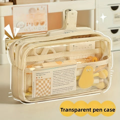 Transparent Pencil Case Stationery Box 2pcs Set