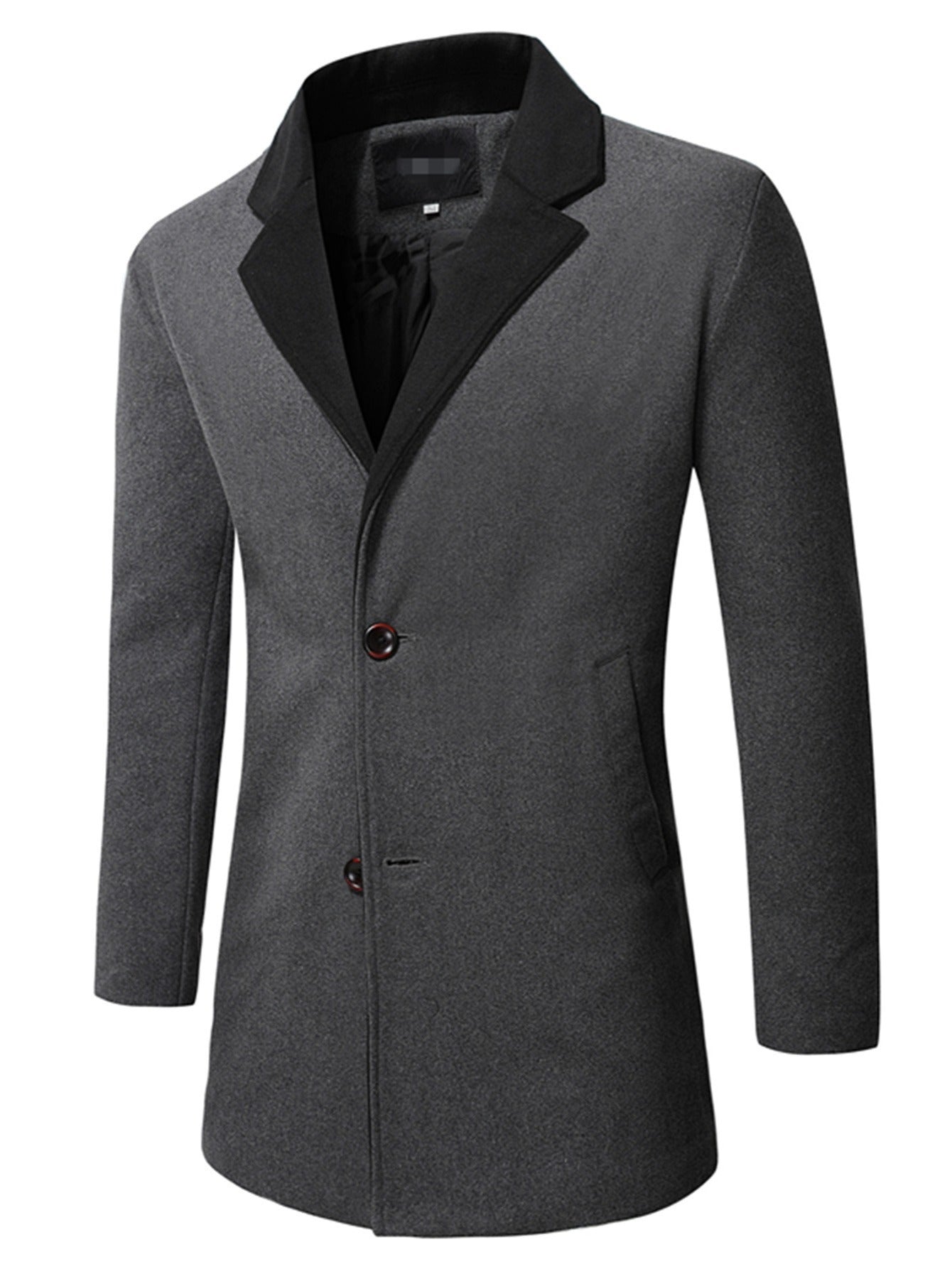 Men's Lapel Casual Button Trench Coat