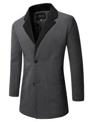 Men's Lapel Casual Button Trench Coat