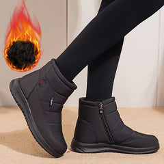 Women's Waterproof Snow Boots Fur Lined Zipper Lightweight Ankle Boots