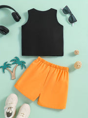 Baby Boy's Tree Print Vest & Shorts Set Summer Outfit