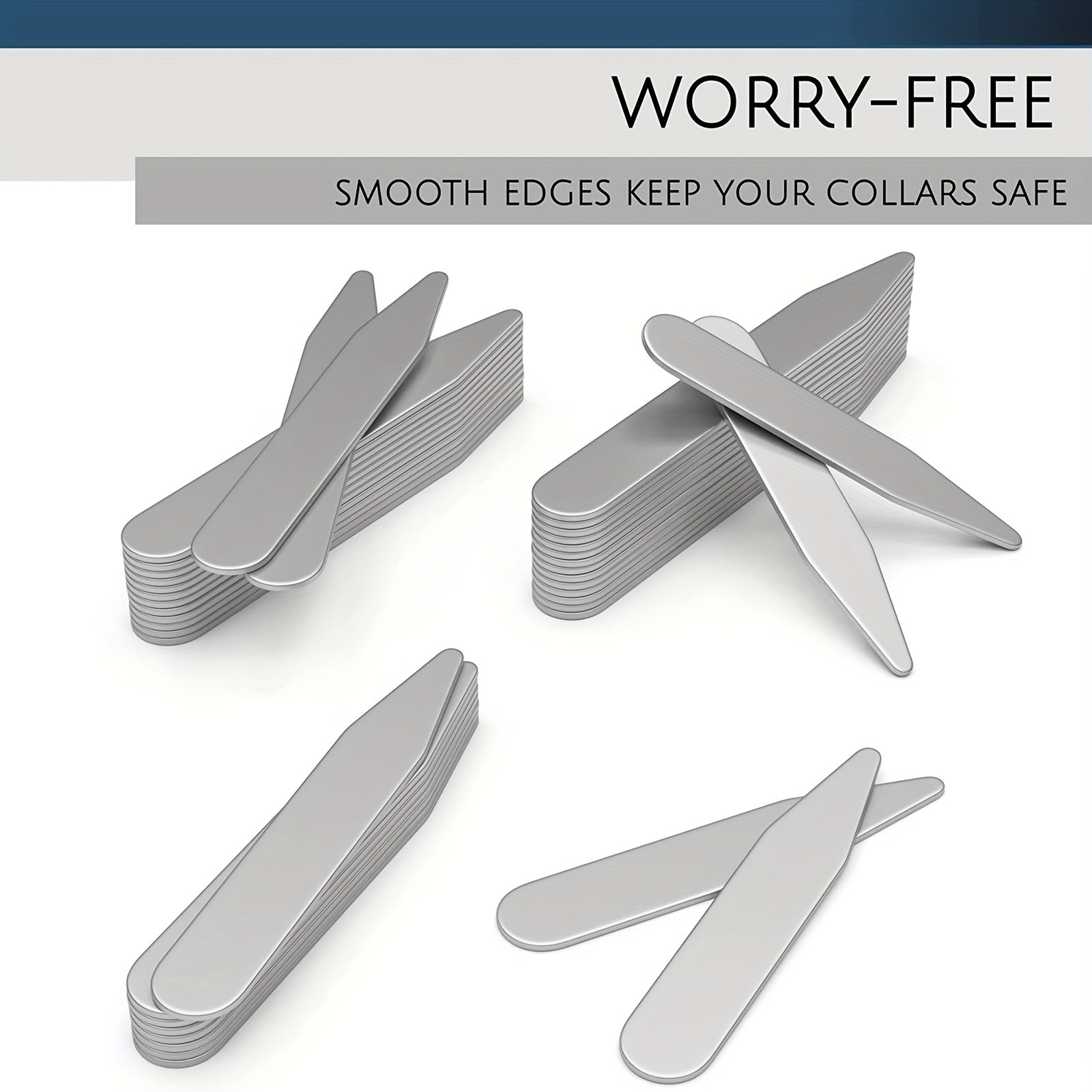 2pcs Metal Collar Stays Silver Brackets Formal Shirts 5 Sizes