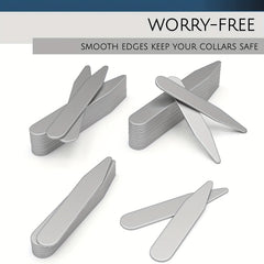 2pcs Metal Collar Stays Silver Brackets Formal Shirts 5 Sizes
