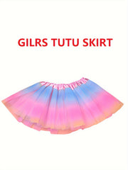 Girls Rainbow Tutu Skirt Dance Ballet Performance 1 5y