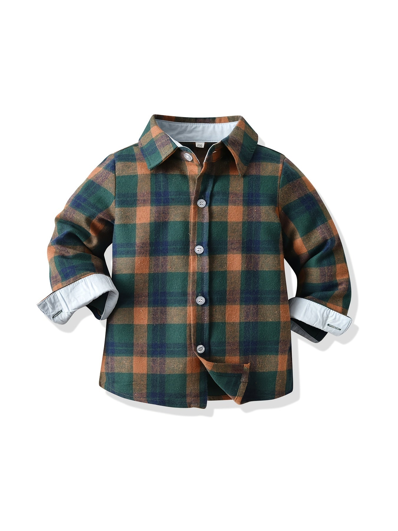 Boys Flannel Plaid Button Up Shirt