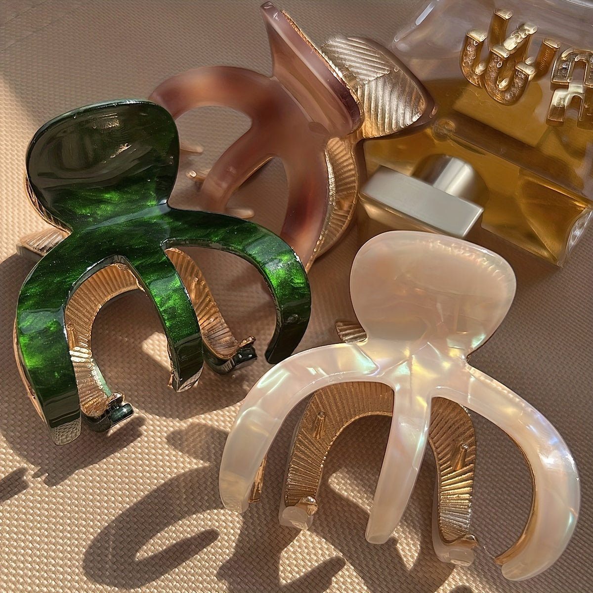 Acetate Hair Claw Alloy Shark Claw Back Head Clip Women's Hair Accessories
