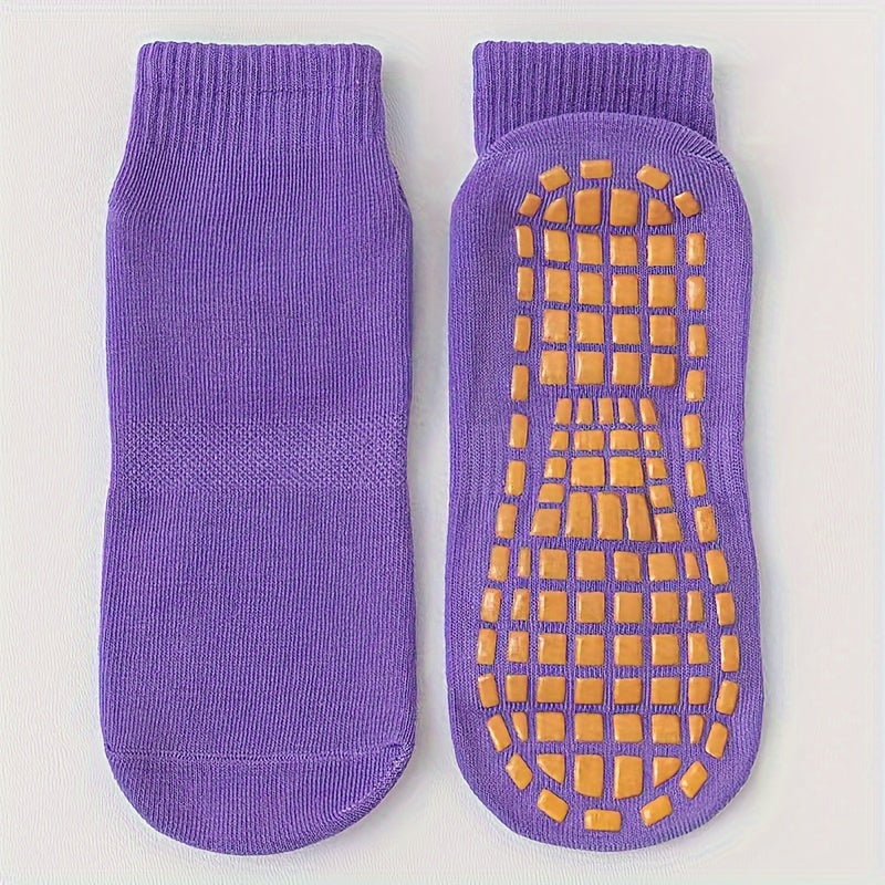 3 Pairs Anti-slip Trampoline Yoga Floor Socks Mid-tube Non-slip Socks
