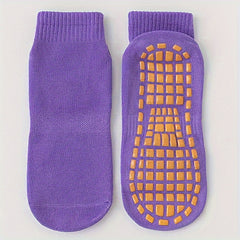 3 Pairs Anti-slip Trampoline Yoga Floor Socks Mid-tube Non-slip Socks