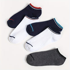 5 Pairs Striped Ankle Socks - Comfy & Breathable Sports Socks