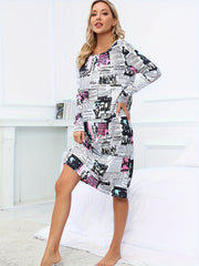 Comfy Long Sleeve Lounge Dress for Women