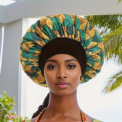 Women Cartoon Print Satin Bonnet Cap