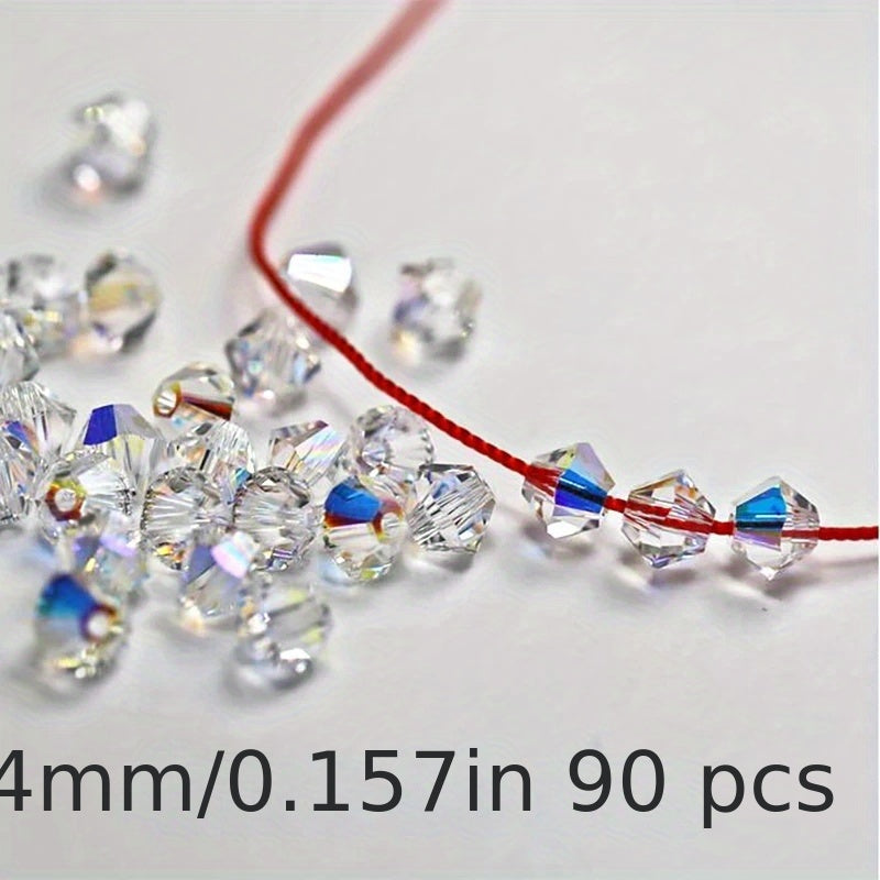 4mm 100pcs Clear Crystal AB Bicone Beads DIY Necklace Bracelet Jewelry Supplies