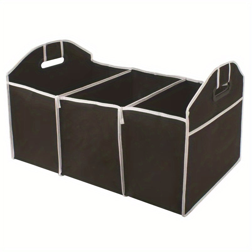 Car Trunk Folding Storage Bag 3 Compartment Portable Travel Accessory