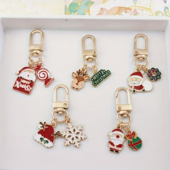 Christmas Elk Santa Keychain Car Pendant Gift Zipper Bag Ornament Key Chain