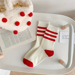 Striped & Letter Print Socks Women's Stockings