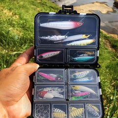 Waterproof Fishing Tackle Box 9 Compartments Portable Storage
