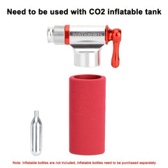 CO2 Inflator & Mini Pump Set w/ Insulated Sleeve, No Gas Alloy Bike Pump