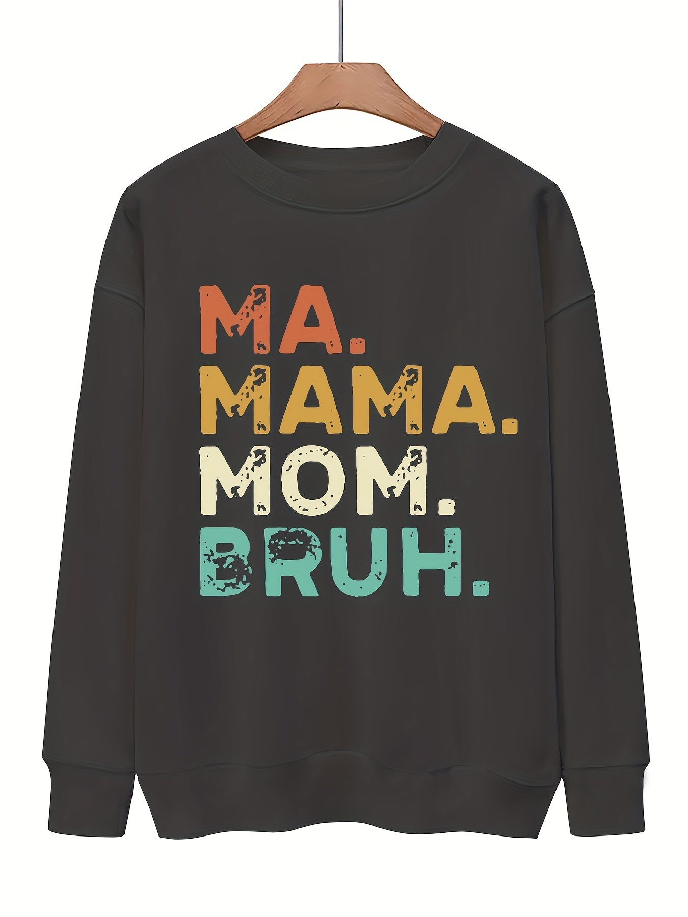 Letter Print Pullover Sweatshirt for Women