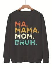 Letter Print Pullover Sweatshirt for Women