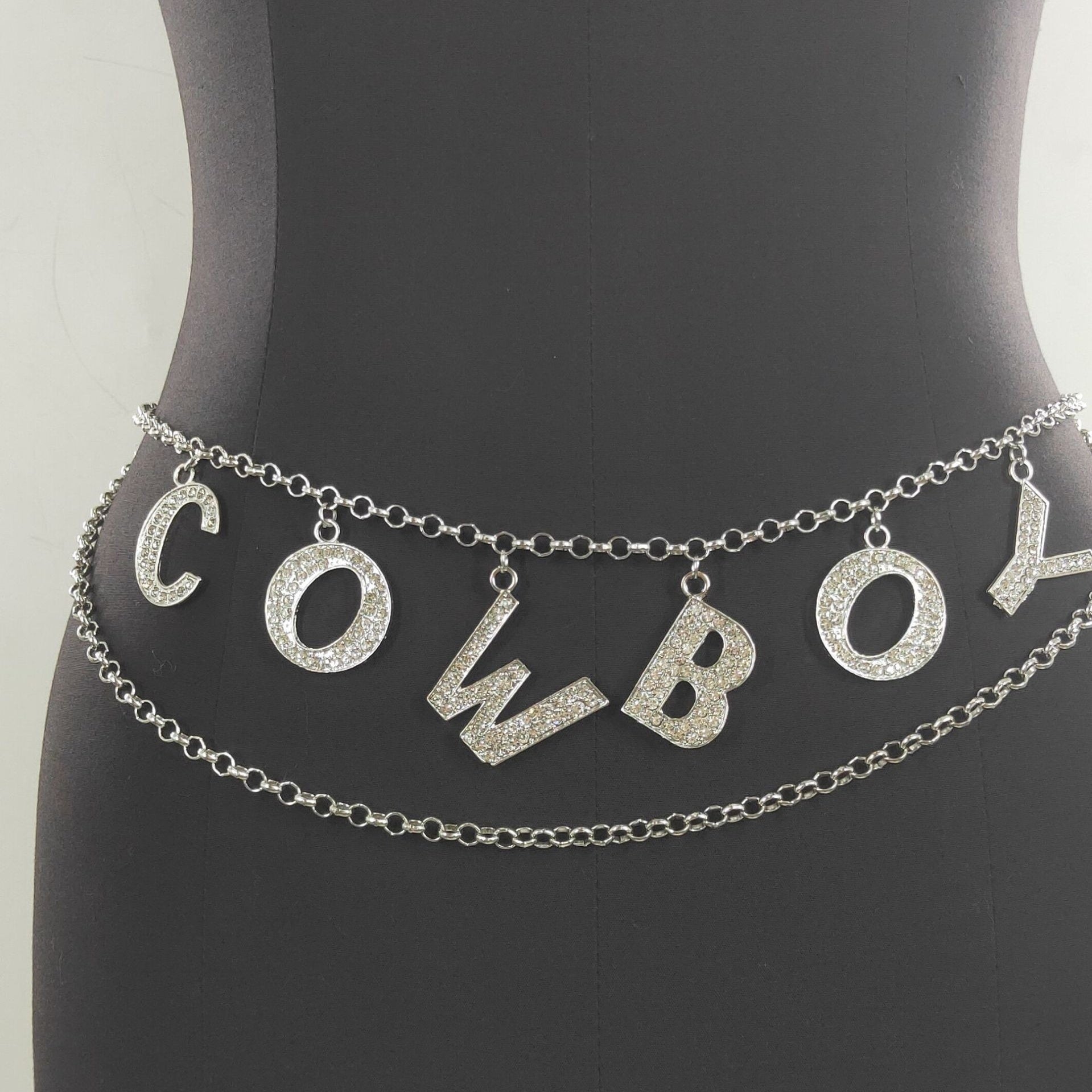 Cowboy Rhinestone Inlaid Belly Chain Dress Pants Accessory