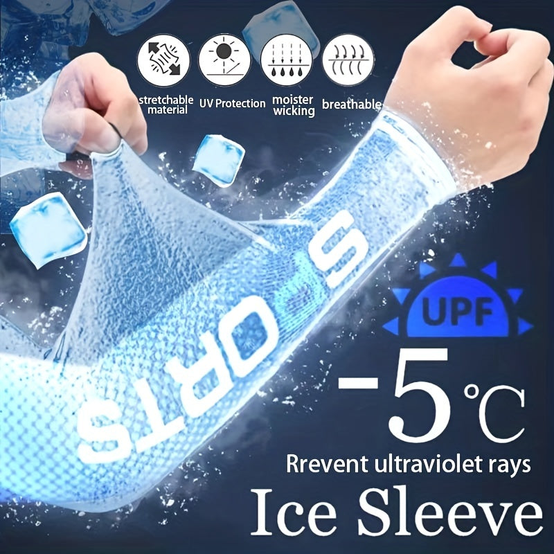 Sports Sunscreen Ice Sleeves Gradient Elastic UV Protection Arm Guard