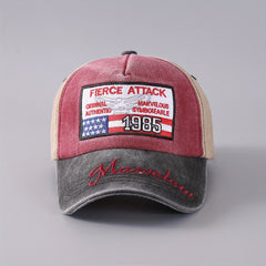 US Flag Embroidered Print Adjustable Baseball Cap for Outdoor Sport