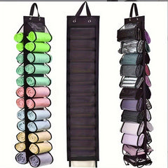 Legging Storage Bag Hanging Over the Door with Double Side Grids