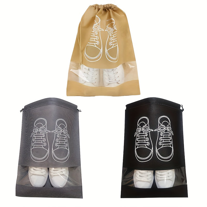 6pcs Portable Shoe Drawstring Storage Bag Non Woven Fabric Shoe Bag