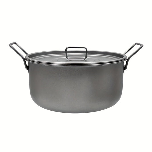 9L Titanium Pot with Foldable Handle & Lid for Camping - Outdoor Tableware