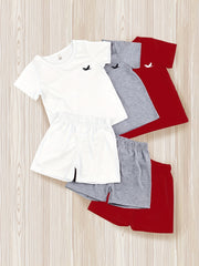 Boys Outfit Shorts & T shirt Crew Neck Summer Kids Clothes