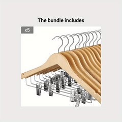 Wooden Hangers Pants Tie Rack Wardrobe Organizer Storage