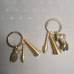 Brass Tower Pen Keychain Pendant Gift For Men Women