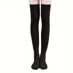 Women's Solid Thigh High Socks Over The Knee Stockings