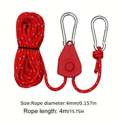 Windproof Pulley Ratchets Heavy Duty Rope Lifting Pulley Lanyard