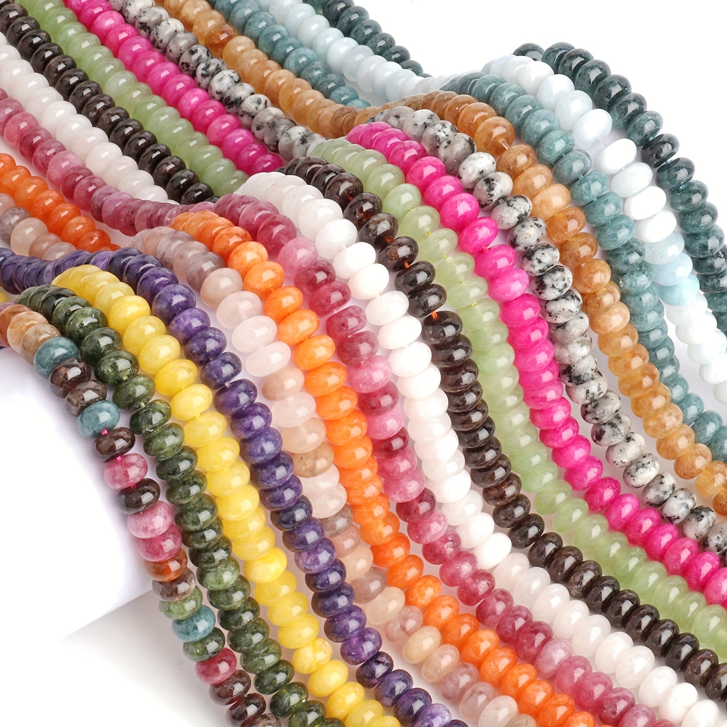 8x5mm Abacus Shape Jade Stone Beads for Jewelry Making