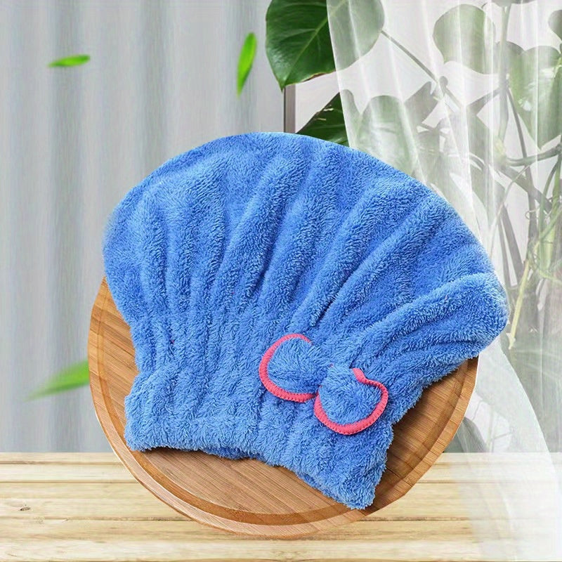 Soft Fiber Shower Cap Candy Bow Decor Shampoo Cap for Hair Drying