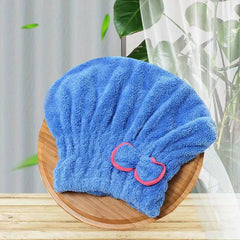 Soft Fiber Shower Cap Candy Bow Decor Shampoo Cap for Hair Drying