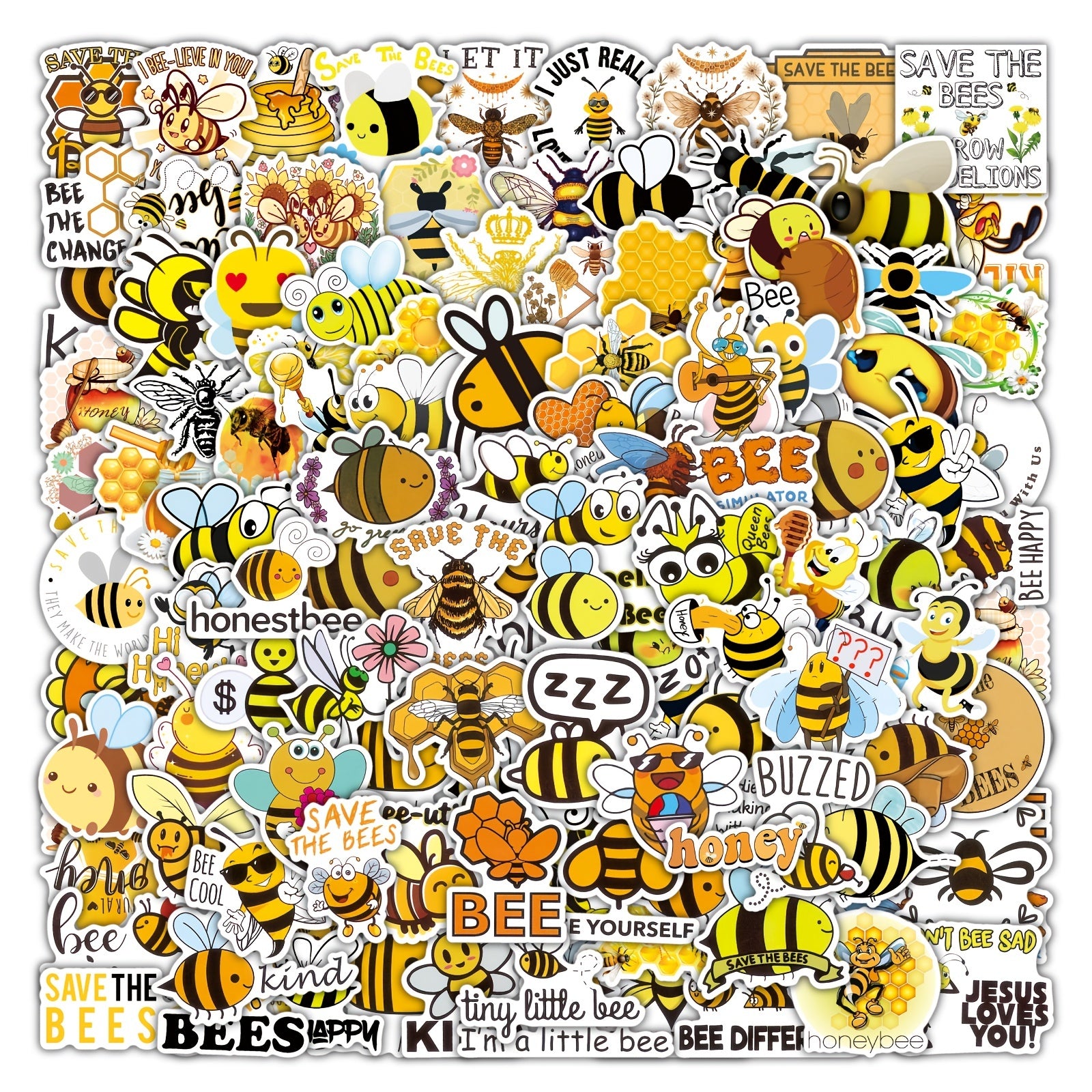 101pcs Bumble Bee Stickers for Water Bottles Crafts Scrapbooking Party Favors