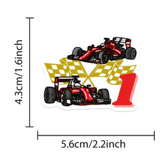 50pcs Racing Stickers Durable PVC Cartoon Designs for Cars Laptops Skateboards