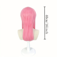 Pink Anime Wig Heat Resistant Synthetic Wig Wig Cap Set