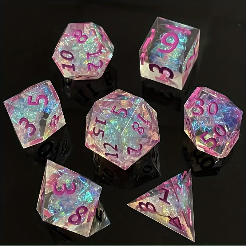 7pcs Sharp Resin Dice Set for Board Game Entertainment