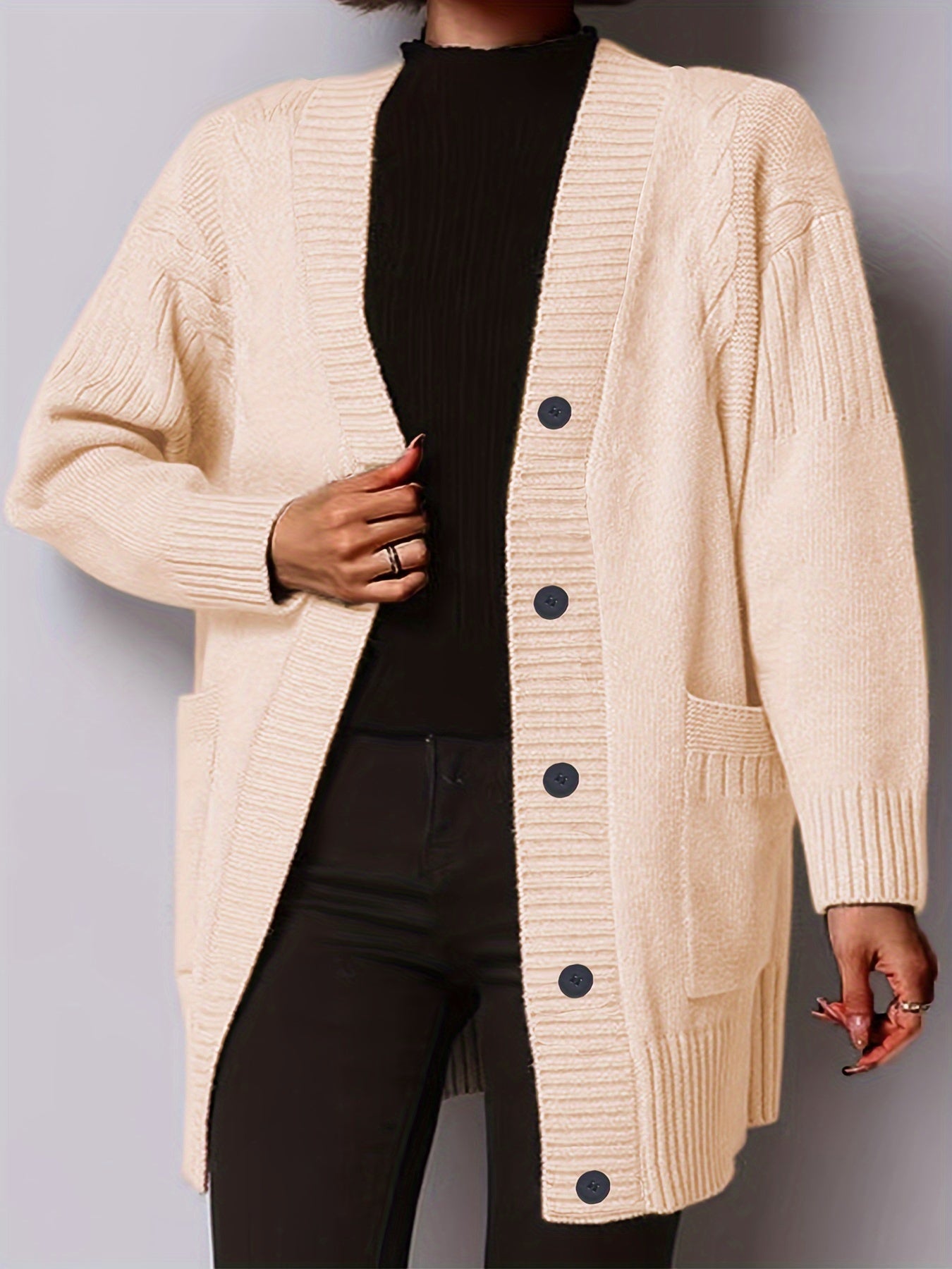 Casual Cardigan Solid Long Sleeve Button Up Sweater Cardigan