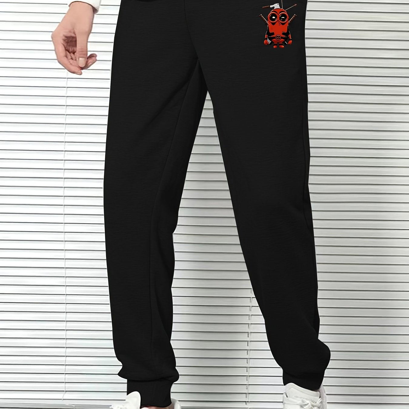 Men's Cartoon Print Elastic Waist Sports Pants