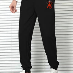 Men's Cartoon Print Elastic Waist Sports Pants