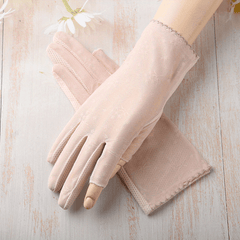 Lace Fingerless Gloves Elastic Thin Breathable Driving Riding Gloves