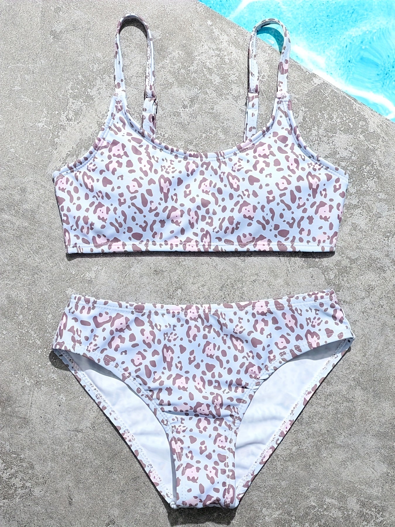 Leopard Print Bikini Set Girls Bathing Suit Summer Beach Vacation Gift