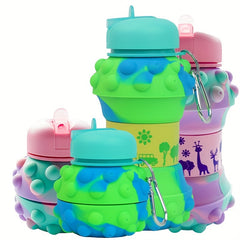 550ml Foldable Water Bottle Leak-proof Portable Collapsible Outdoor Fitness Cup