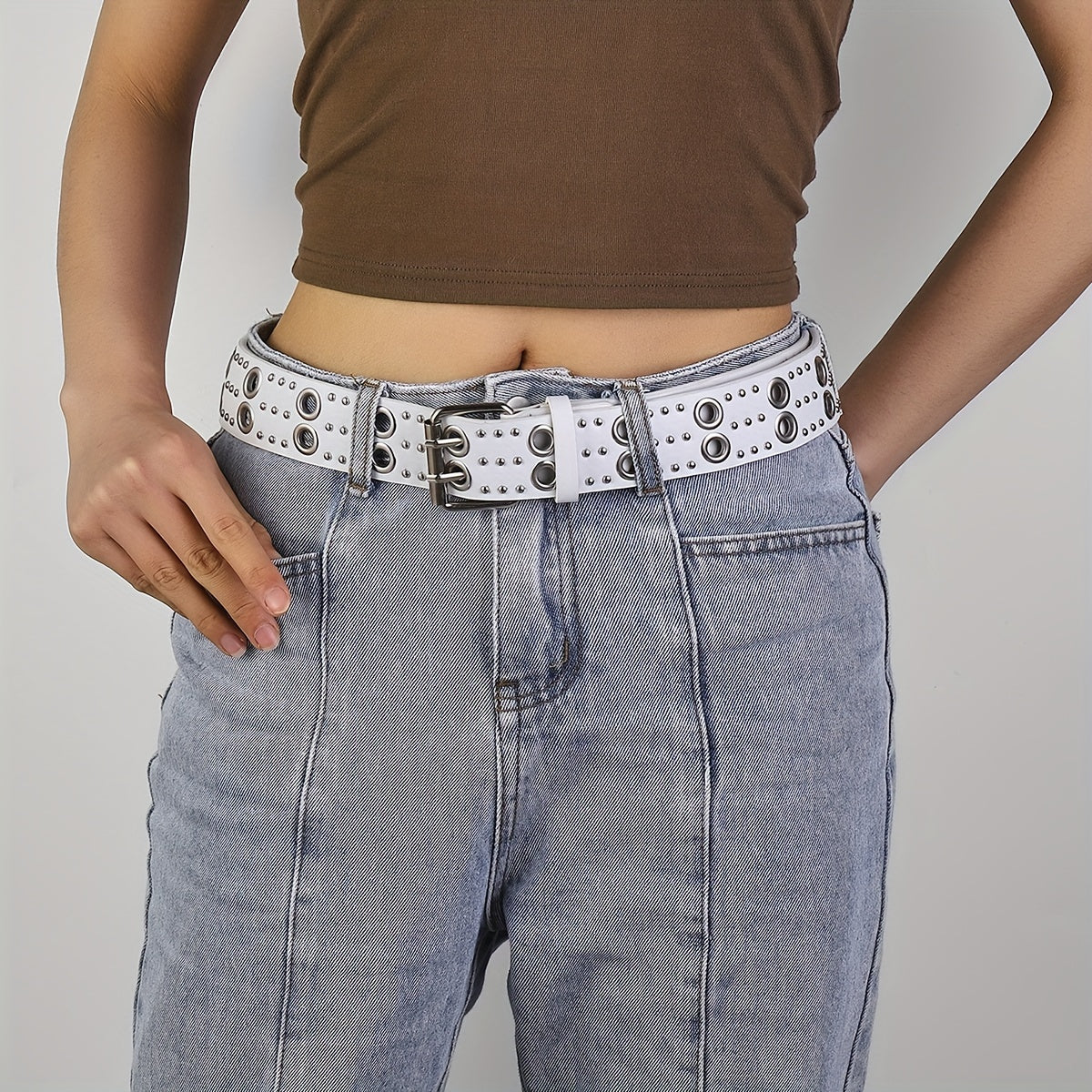 Rivet Wide Waist Belts Hip Hop Pants Jeans Belts Unisex